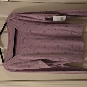 TRUE CRAFT WOMEN'S JUNIORS LAVENDER LONG SLEEVES SCOOPNECK TEE-SHIRT SIZE XL